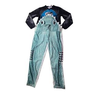 Briefly Stated Shark eating diver union suit costume, unisex size S